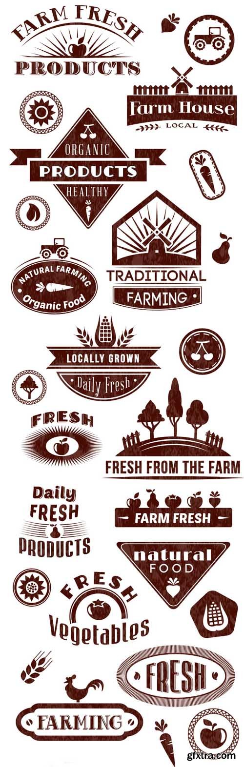 Farm Logos Vector Set