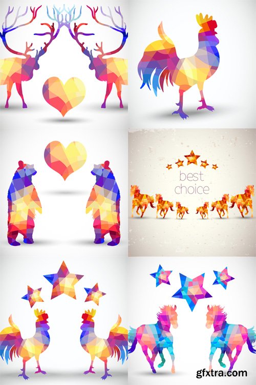 Geometric Animals Vector Set