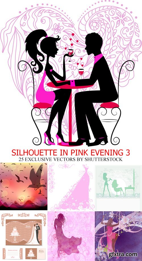 Amazing SS - silhouette in pink evening 3, 25xEPS