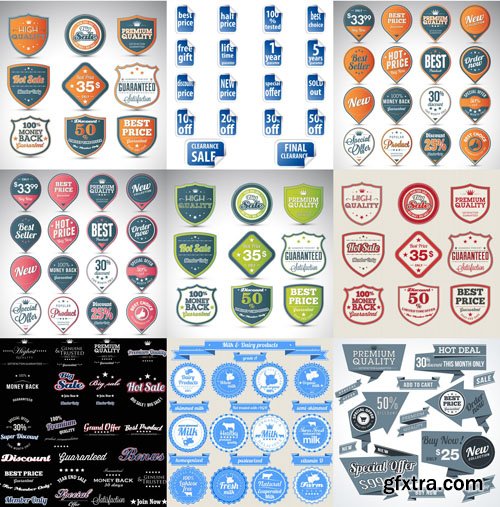 Collection of vector sale design elements vol.18, 25xAI