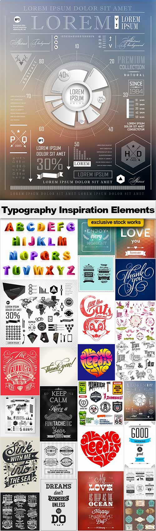 Typography Inspiration Elements - 25x EPS