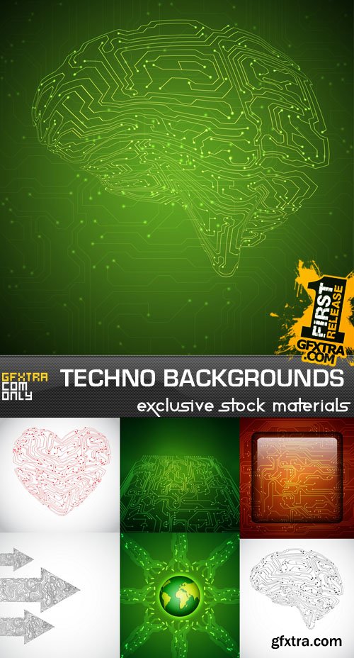 Techno backgrounds, 25xEPS