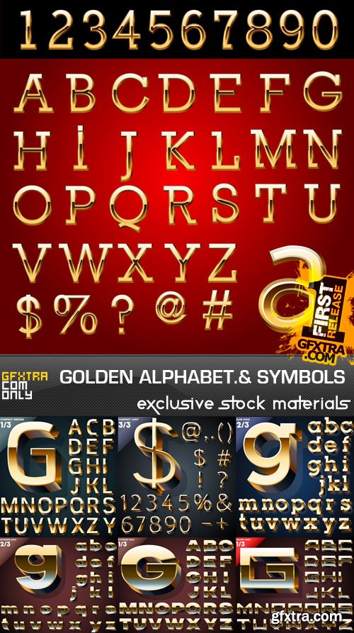 Golden Alphabet and Symbols, 25xAI