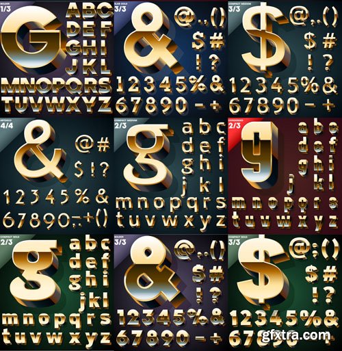 Golden Alphabet and Symbols, 25xAI