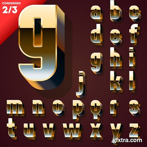 Golden Alphabet and Symbols, 25xAI