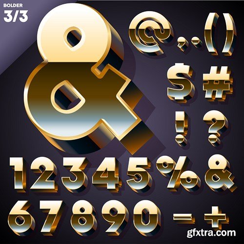 Golden Alphabet and Symbols, 25xAI