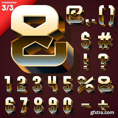 Golden Alphabet and Symbols, 25xAI