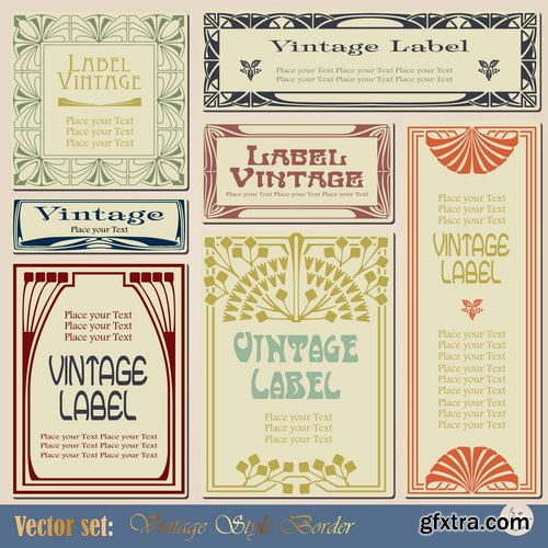 Amazing SS - Vintage labels with flower 2, 25xEPS