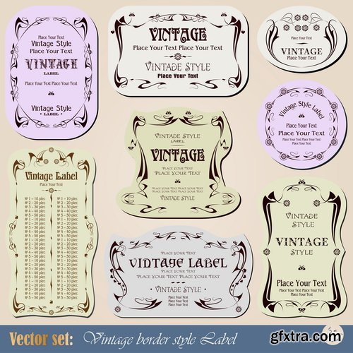 Amazing SS - Vintage labels with flower 2, 25xEPS