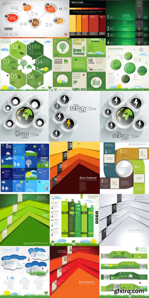 Collection of infographics vol.52, 25xEPS