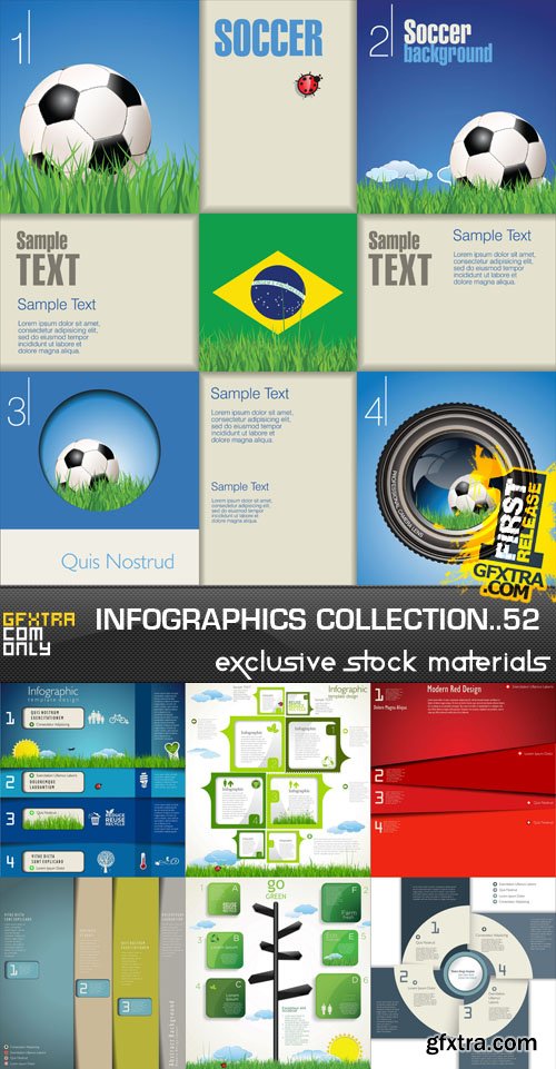 Collection of infographics vol.52, 25xEPS