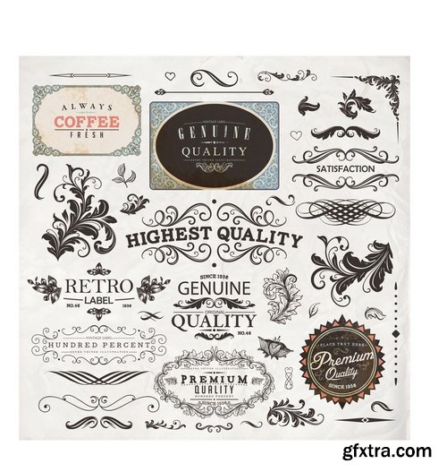 Amazing SS - Retro elements for a restaurant designs 2, 25xEPS