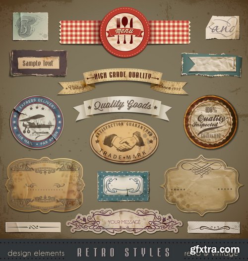 Amazing SS - Retro elements for a restaurant designs 2, 25xEPS