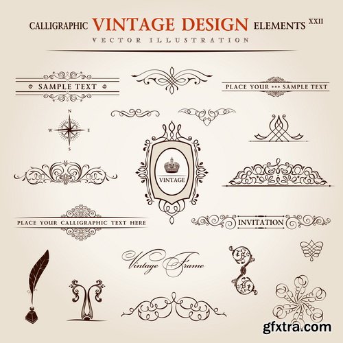 Amazing SS - Retro elements for a restaurant designs 2, 25xEPS