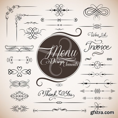 Amazing SS - Retro elements for a restaurant designs 2, 25xEPS