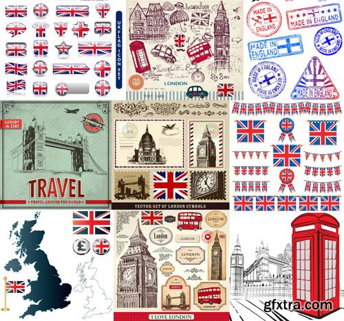 Great Britain Collection - 25x EPS, AI