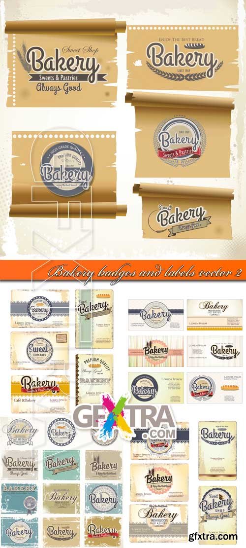 Bakery badges and labels vector 2