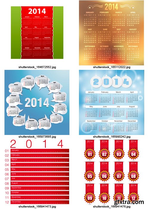 Amazing SS - Calendars for 2014 (vol.11), 25xEPS