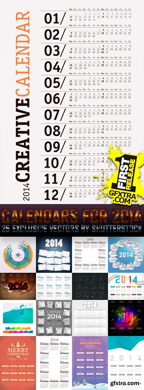 Amazing SS - Calendars for 2014 (vol.11), 25xEPS