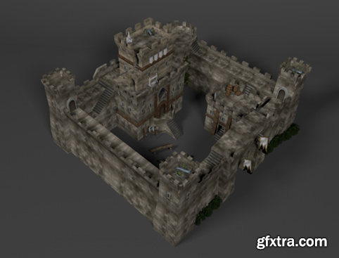 3D Model - Medieval mercenary castle