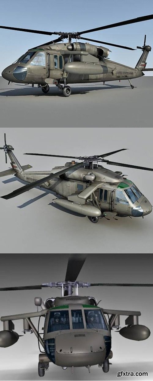 3D Model - UH-60 Blackhawk Helicopter