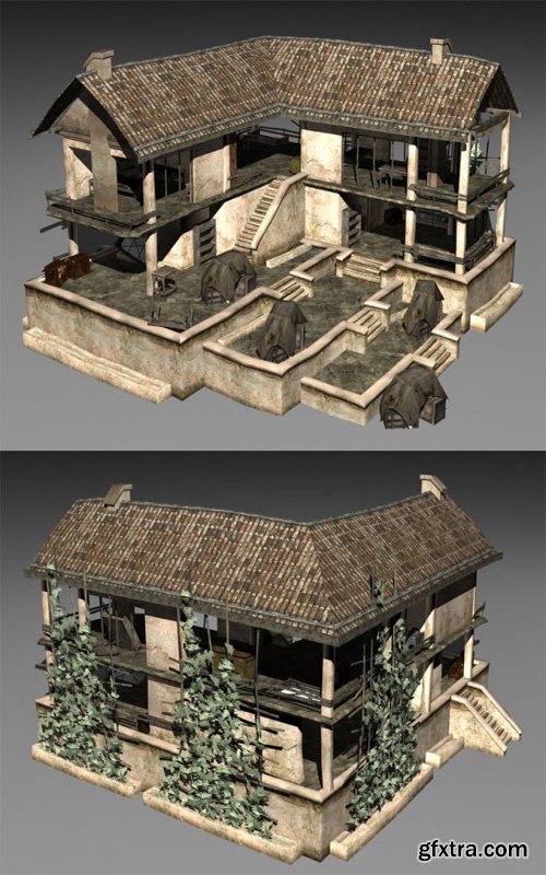 3D Model - Abandoned House