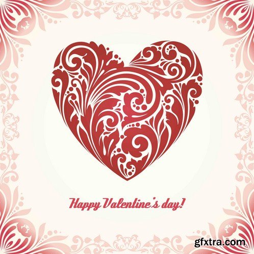 Stock Vector - Decorative Valentine\'s day Celebration Cards