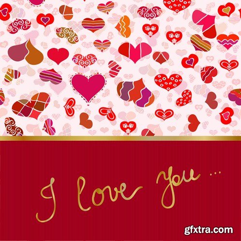 Stock Vector - Hand Drawn Hearts and Signs