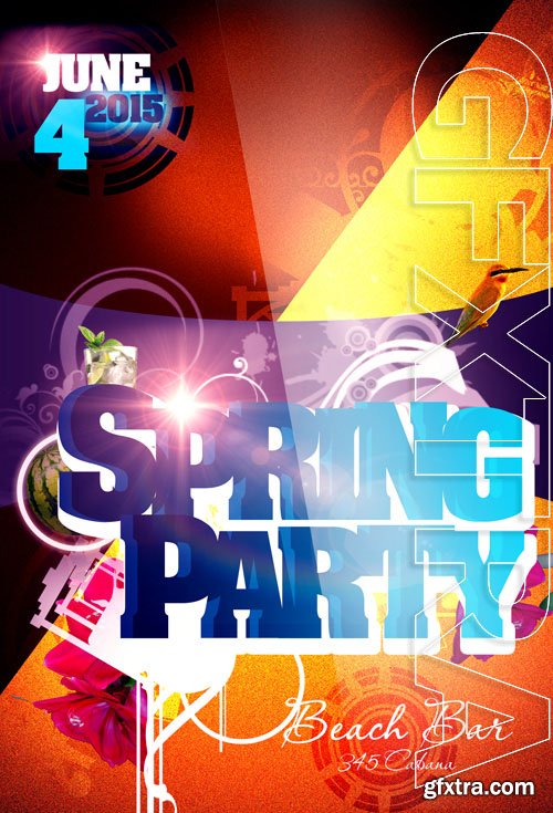 Spring Party Flyer - PSD Template