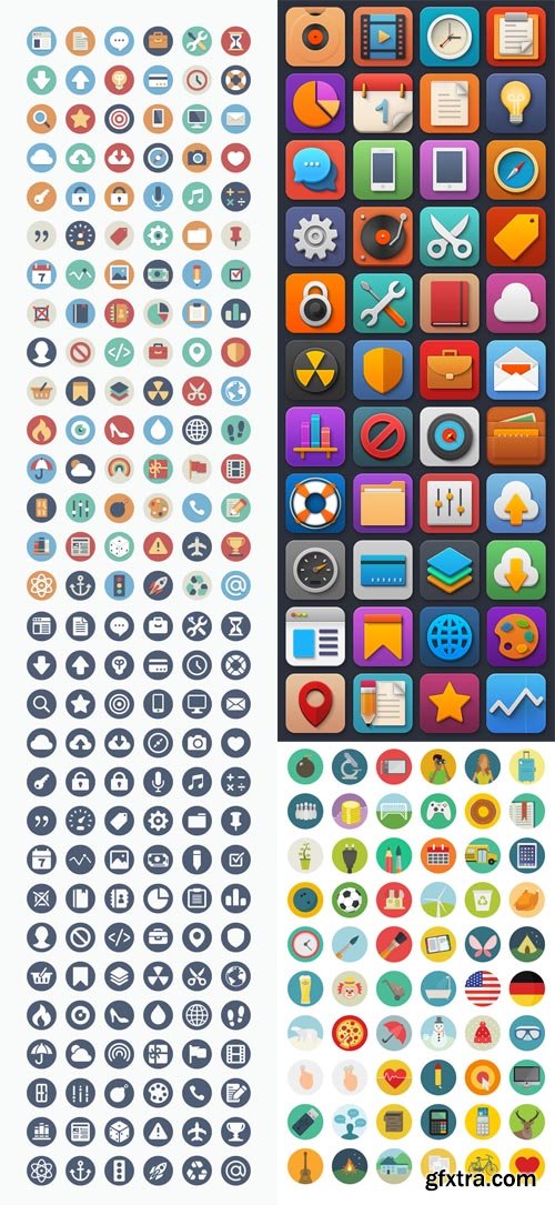 Round Flat Icon Collection