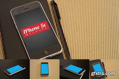 PSD Template - Clean iPhone 5c Mockups