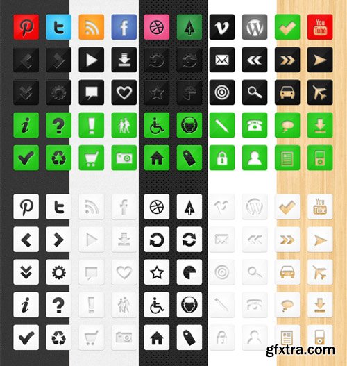 50 Die Cut Social Icons Set