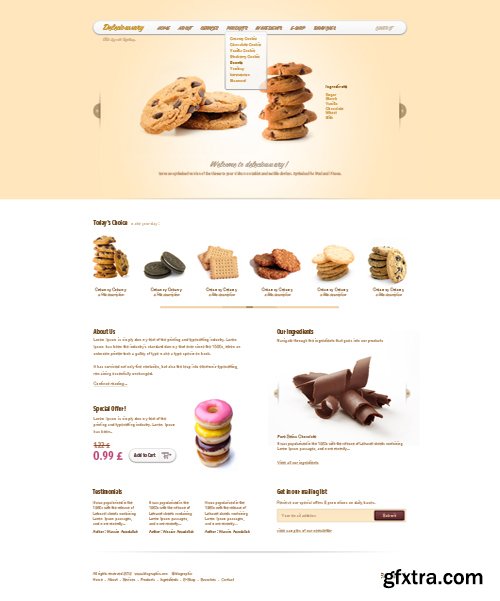 Delecioussary – Cookies Website Template (Psd)