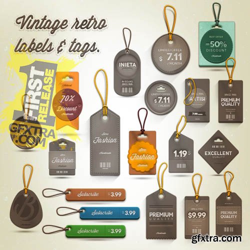 Vintage Retro Labels (Psd)