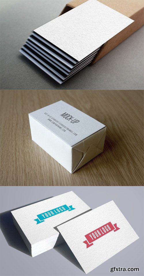 3 Realistic Business Card Mock-Up Templates