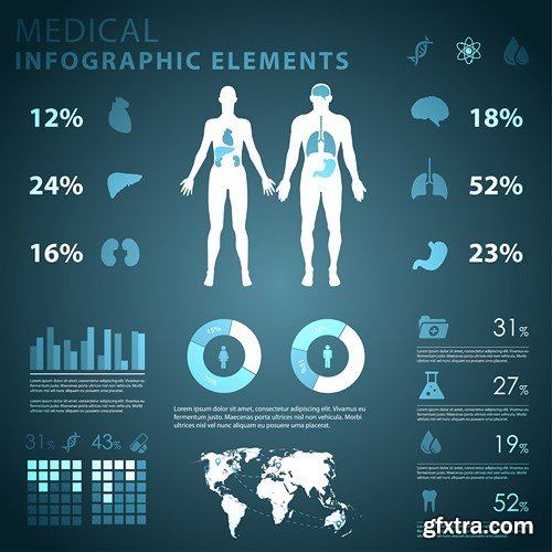 Medical Infographics Elements - 25x EPS