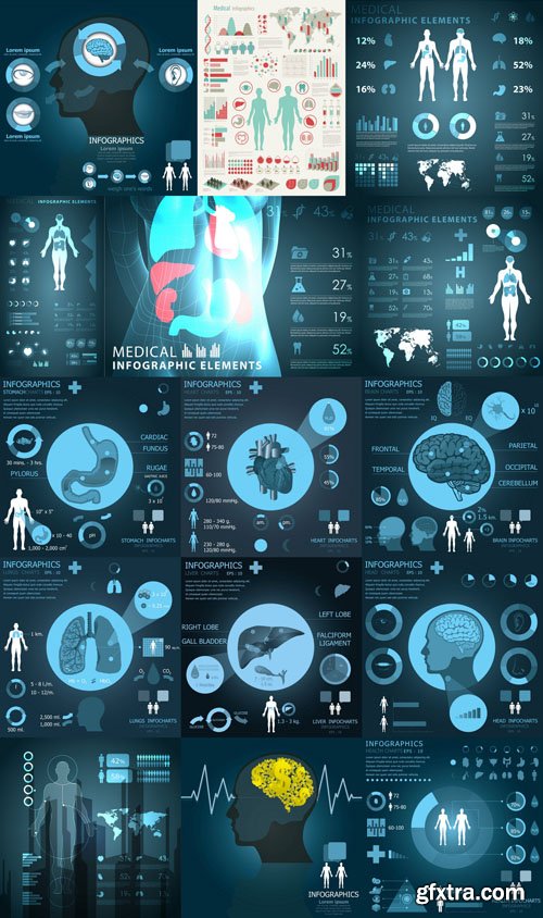 Medical Infographics Elements - 25x EPS