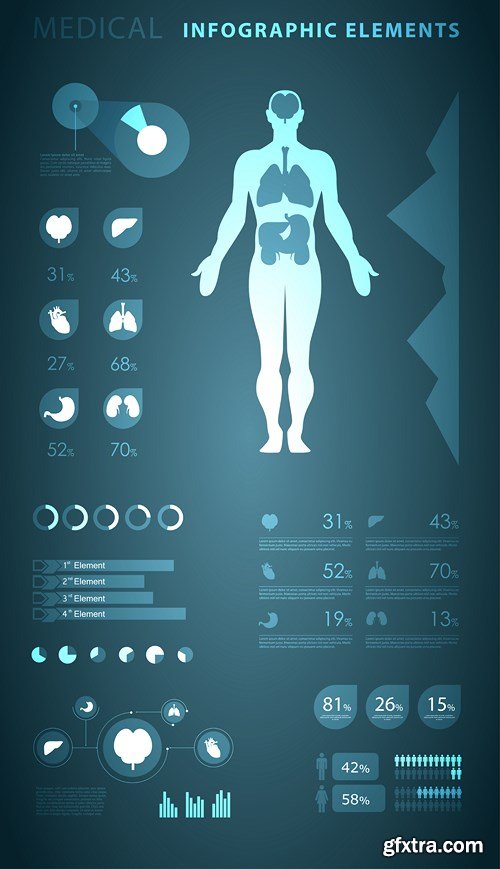 Medical Infographics Elements - 25x EPS