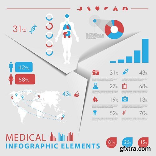 Medical Infographics Elements - 25x EPS