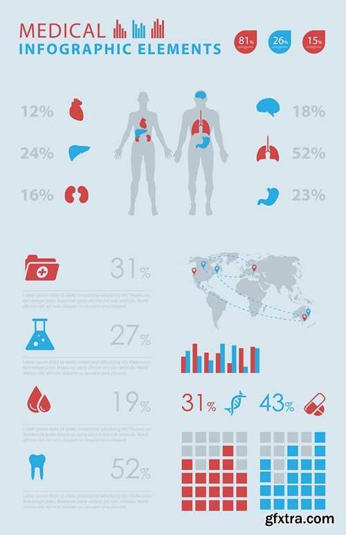 Medical Infographics Elements - 25x EPS