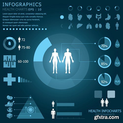 Medical Infographics Elements - 25x EPS