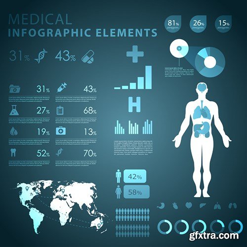 Medical Infographics Elements - 25x EPS