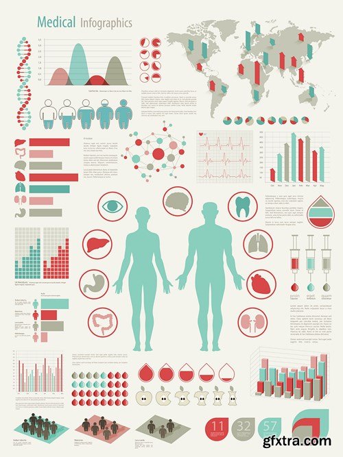 Medical Infographics Elements - 25x EPS