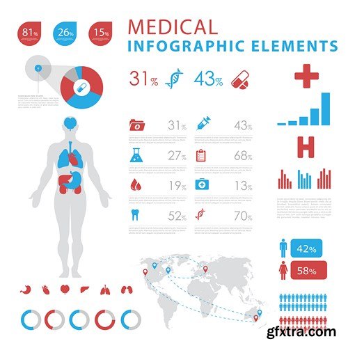 Medical Infographics Elements - 25x EPS