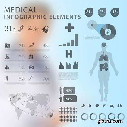 Medical Infographics Elements - 25x EPS