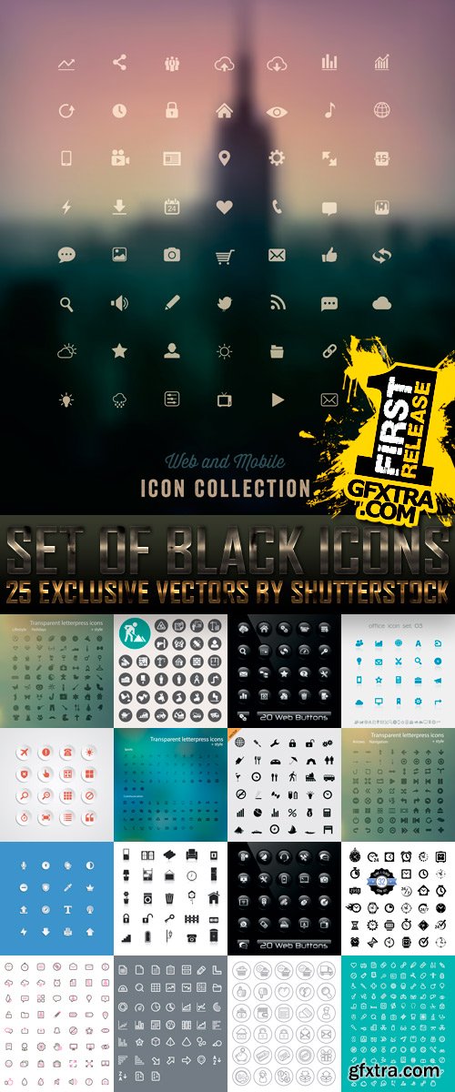 Amazing SS - Set of Black Icons (vol.3), 25xEPS