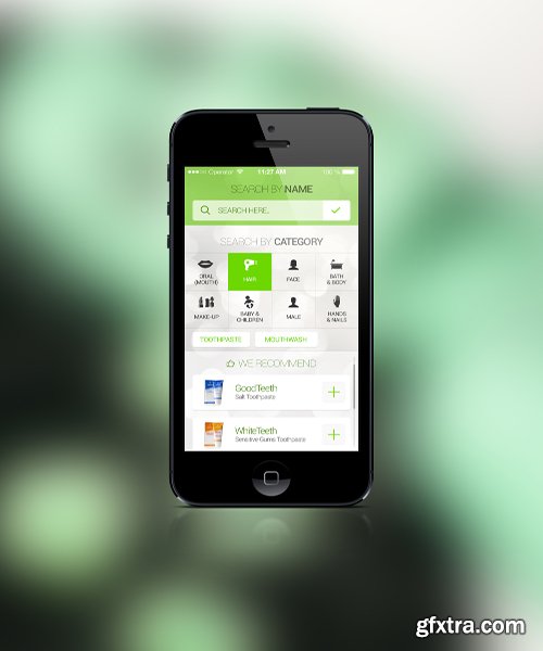 PSD Web Design  - iOS7 Health App Search Screen