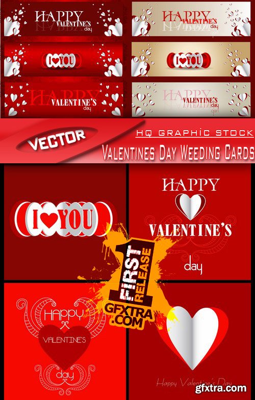 Stock Vector -  Valentines Day Weeding Cards