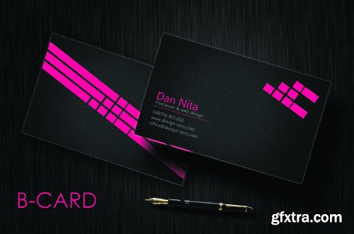 Pink Business Card PSD Template