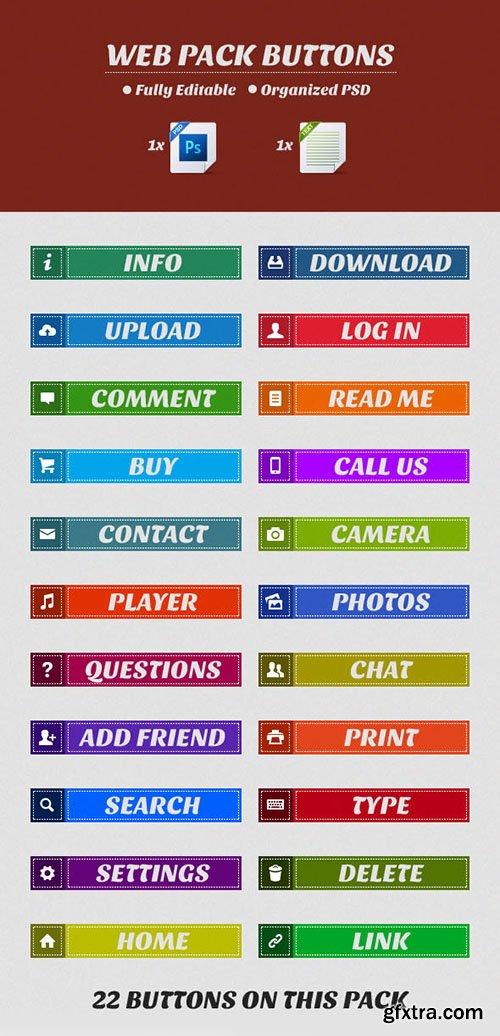 Simple & Beautiful Web PSD Buttons Template